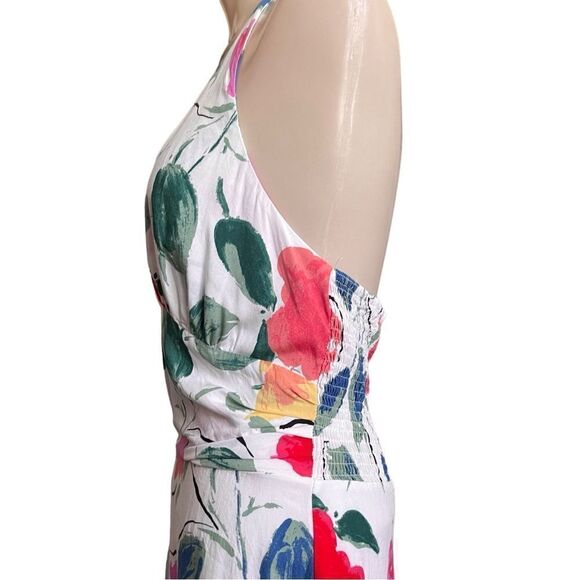 Princess Polly Elaine Floral Tie Halter Top Ruched Smocked Waist Mini Dress - Picture 10 of 16
